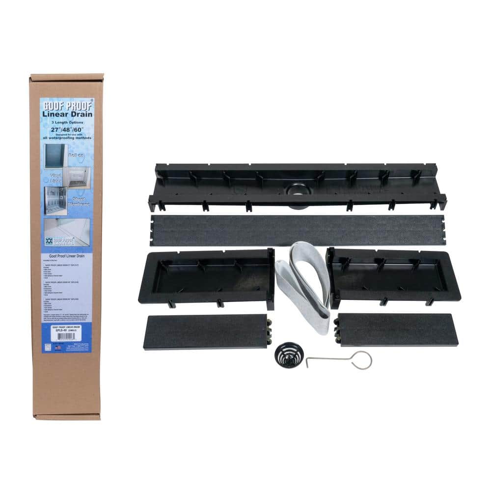 Goof Proof Shower Goof Proof 48 in. x 5 in. ABS Linear Shower Drain