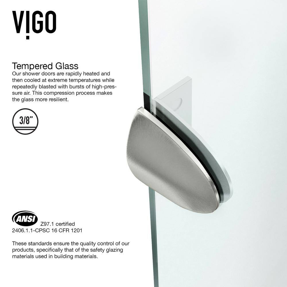 Verona 42'' Brushed Nickel Frameless Neo-Angle Shower Enclosure