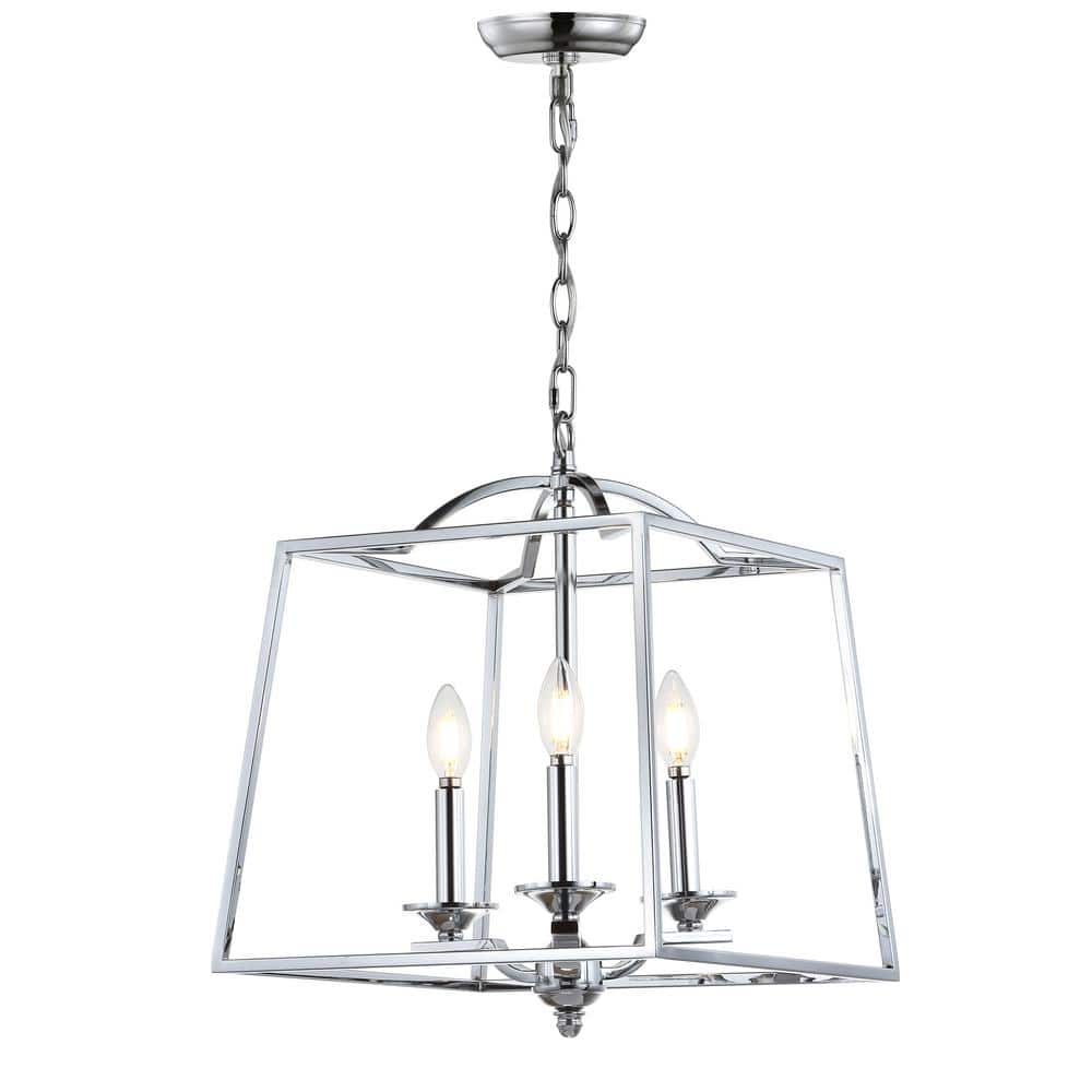 Chrome 14.5" 3-Light LED Pendant with Drum Shade