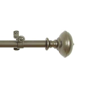 Buono II Othello 66 in. - 120 in. Adjustable 3/4 in. Single Curtain Rod in Pewter Othello Finials