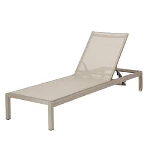 Cape Coral Silver 1-Piece Metal Outdoor Chaise Lounge