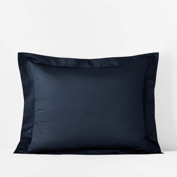 The Company Store Legends Hotel Midnight Blue 450 Thread Count Wrinkle-Free Supima Cotton Sateen Standard Sham