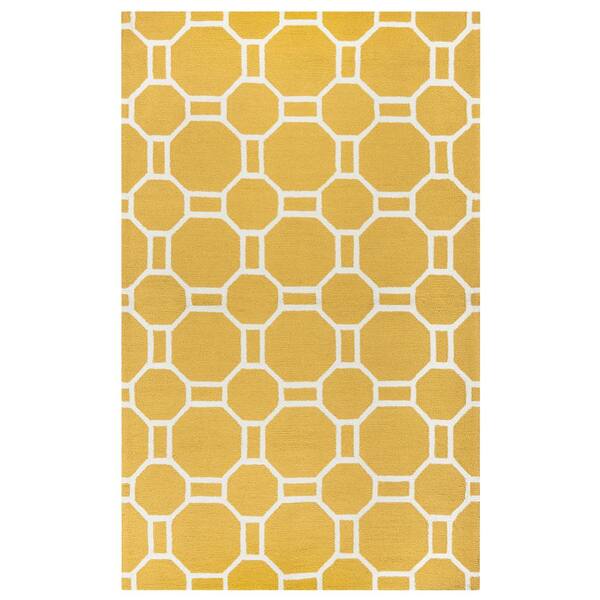 Rizzy Home Azzura Hill Gold Geometric 8 ft. x 10 ft. Indoor/Outdoor Area Rug