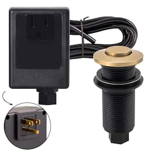 Sink Top Waste Disposal Air Switch and Single Outlet Control Box, Flush Button, Champagne Bronze