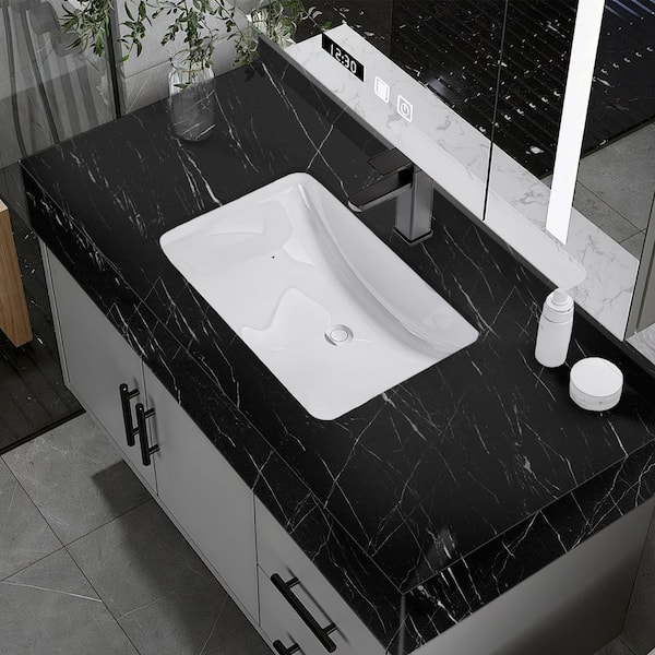 Elegant Faux Marble Vinyl Peel & Stick Wallpaper Roll Self Adhesive Black Matte Contact Paper (cover 30.78 sq. ft. )