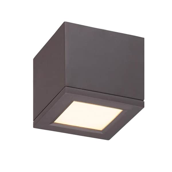 WAC Lighting Rubix 5 in. 1-Light Bronze ENERGY STAR LED Indoor or Outdoor Flush Mount