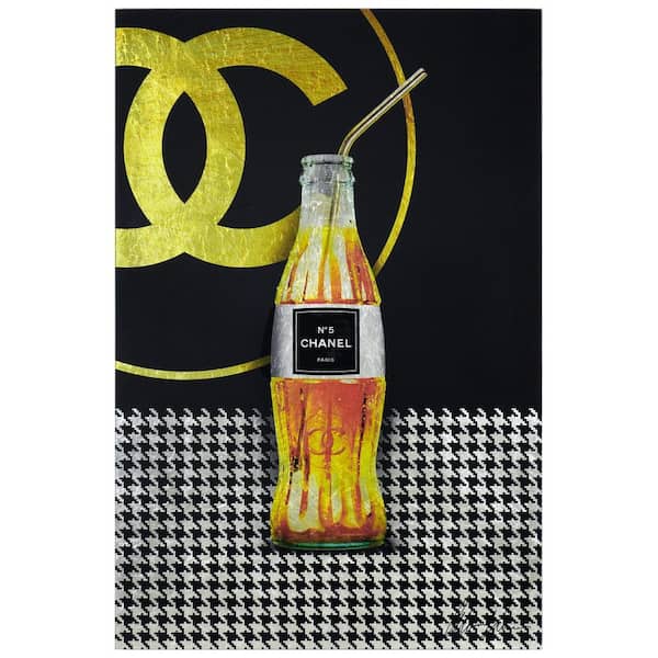 Empire Art Direct "C's LuxuryLiquid Therapy" Reverse Printed Tempered Glass with Silver Leaf, Drink 32 in. x 48 in.
