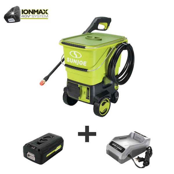 Sun Joe 40-Volt 1160 PSI 0.79 GPM Cold Water Cordless Electric Pressure Washer Kit with 5.0 Ah Battery + Charger