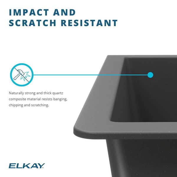 Elkay Quartz Classic 33 inch Undermount Sink, Mocha ELGUAD3319PDMC0