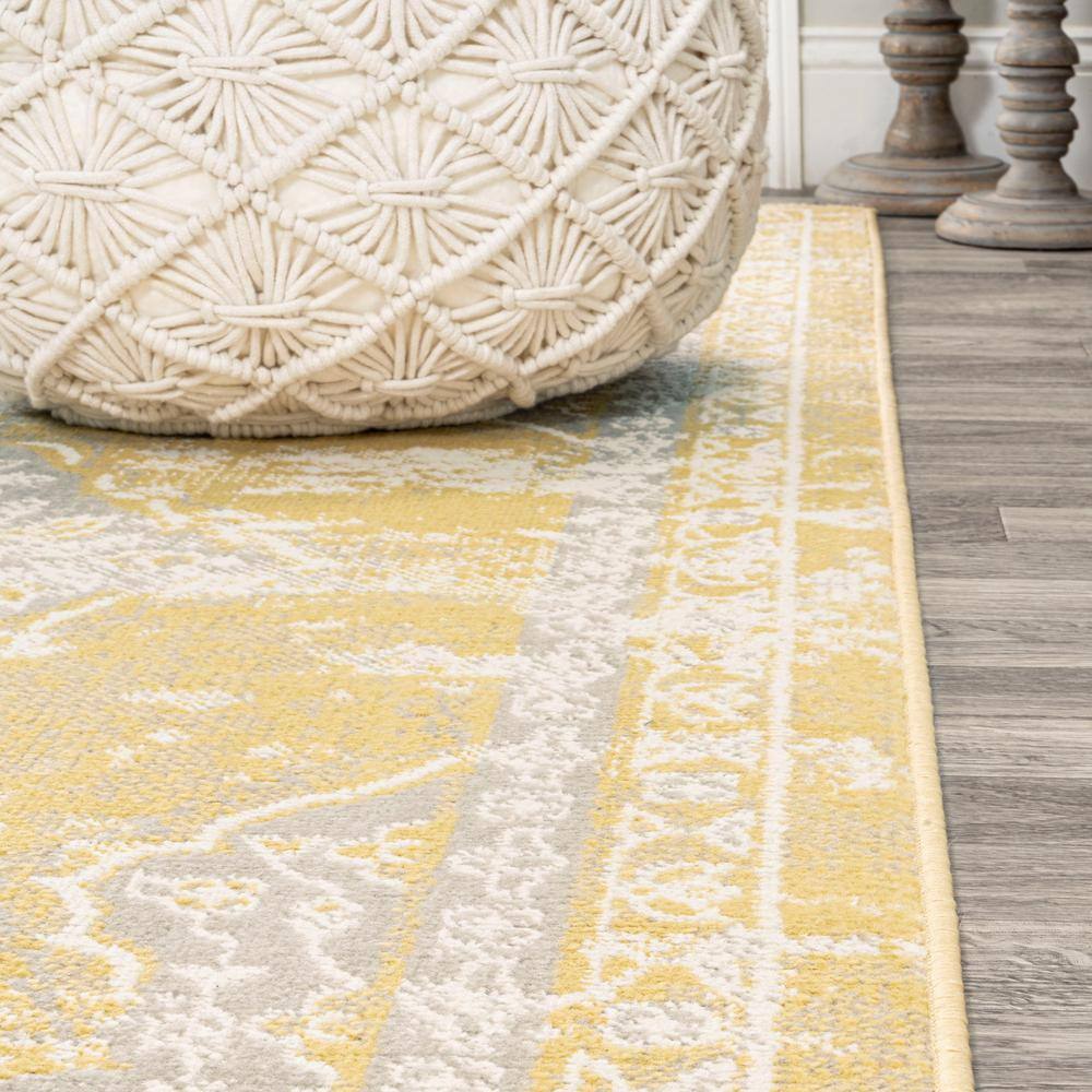 Alhambra Yellow and Cream Synthetic 5x8 Area Rug