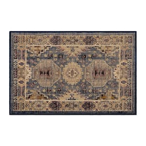 Tristan Navy 2 ft. x 3 ft. Scatter Medallion Indoor Area Rug