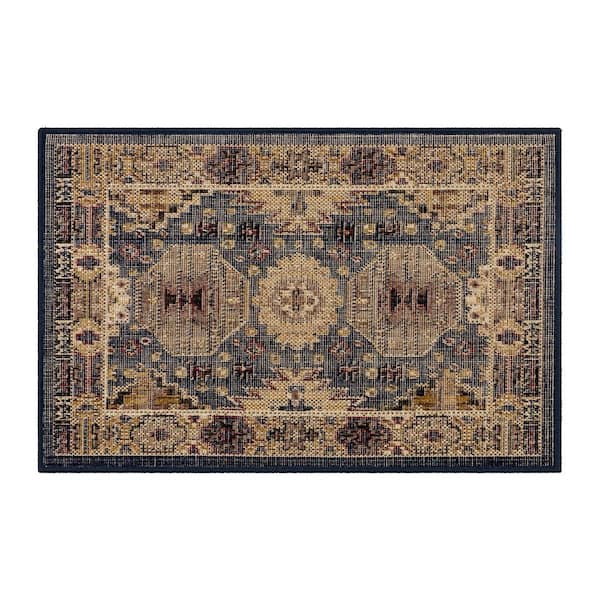 Home Decorators Collection Tristan Navy 2 ft. x 3 ft. Scatter Medallion Indoor Area Rug