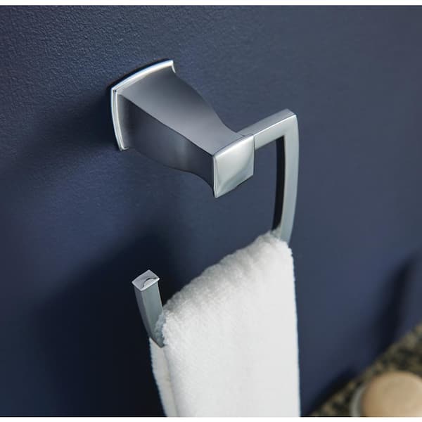 Hensley Towel Ring with Press and Mark in Chrome