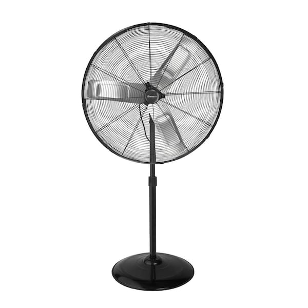 30 in. Heavy-Duty Oscillating High Velocity Pedestal Drum Fan, Black