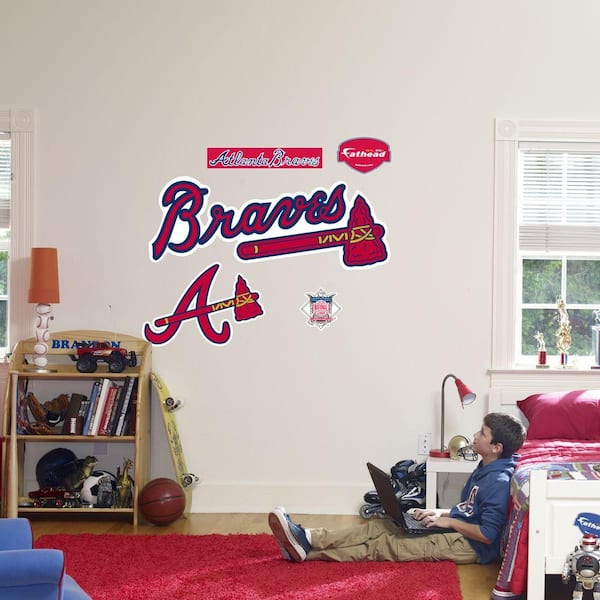 Fathead 50 in. x 20 in. Atlanta Braves Logo Wall Decal