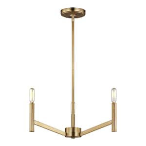 Vector 3-Light Satin Brass Hanging Chandelier