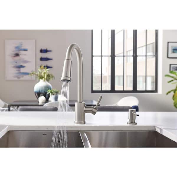 Moen Single Handle Pull-Down Kitchen Faucet 17" for sale online Silver 87090MSRS 