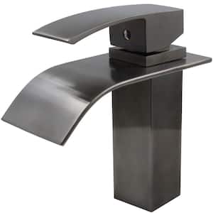 Remi Watersaver Single Hole Single-Handle Lav Bathroom Faucet with Waterfall Spout in Gunmetal