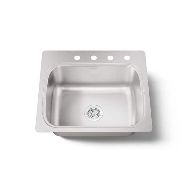 Verse Stainless Steel 25 in. Single Bowl Drop-In Kitchen Sink