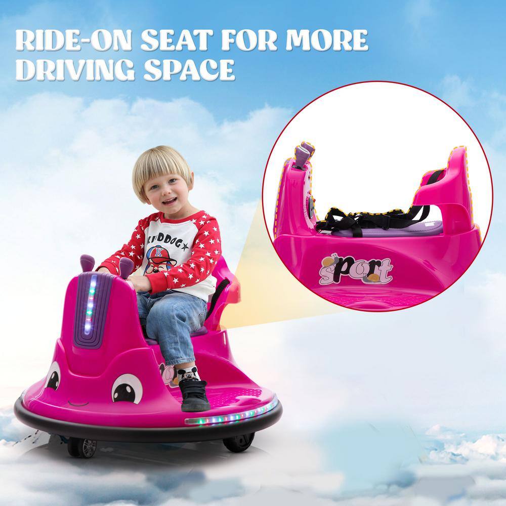12V Pink Kids Electric Bumper Car with LED Lights