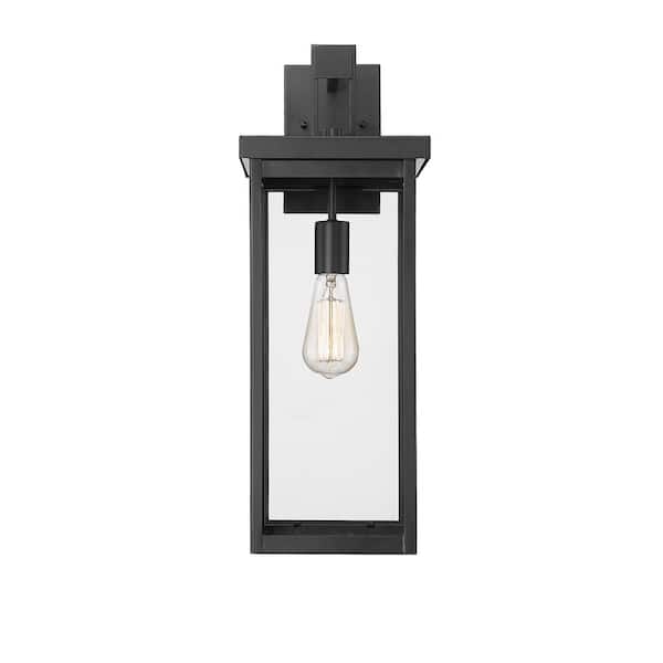 Millennium Lighting Barkeley 1-Light 8 in. Powder Coated Black Outdoor with Clear Glass