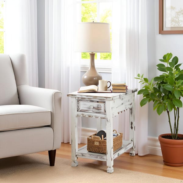 Alaterre Furniture Country Cottage 23 in. W Wood End Table with