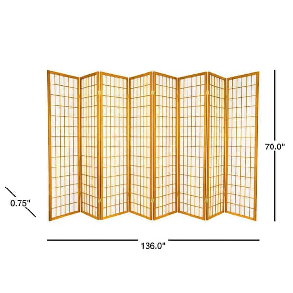6 ft. Honey 8-Panel Room Divider