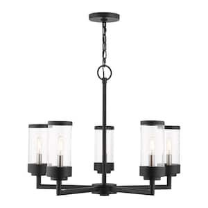 Cavanaugh 5-Light Textured Black Outdoor Chandelier