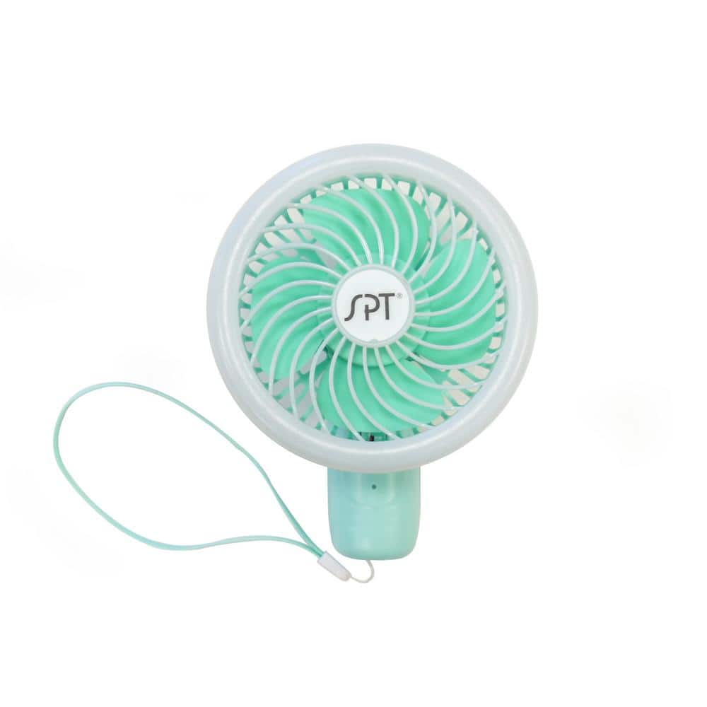 4.75 in. Handheld LED Personal Fan in Green -  SPT, SF-007G