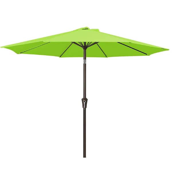 Unbranded 9 ft. Iron Market Tilt Patio Umbrella in Apple Green with Push Button Tilt