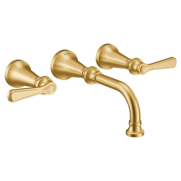 Colinet 2 Handle Wall Mounted Faucet in Brushed Gold