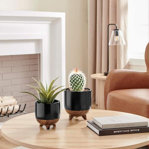 DANYA B Milo Modern Mortar Two Tone Flower Pot Planter Cachepot