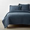 The Company Store Hillcrest Cotton Matelasse Steel Blue Floral Queen Coverlet 50172Q-Q-STL-BLUE
