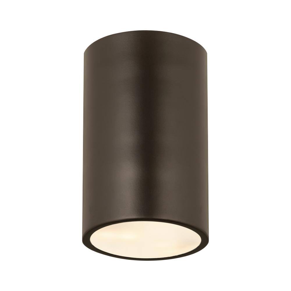 Harley Bronze Glass Drum LED Flush Mount Light
