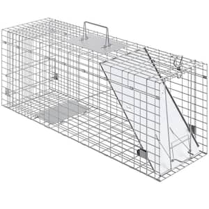 Outdoor Folding Humane Live Trap with Handle for Cats, Raccoons, Rabbits, Groundhogs and Opossums [1-Pack]