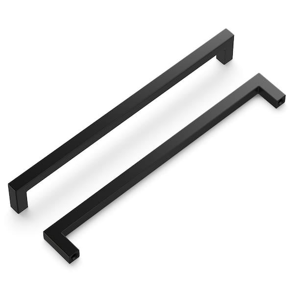 Skylight Collection 8-13/16 in. Modern Matte Black Bar Pull Handle for Kitchen, Bathroom, Furniture (5-Pack)