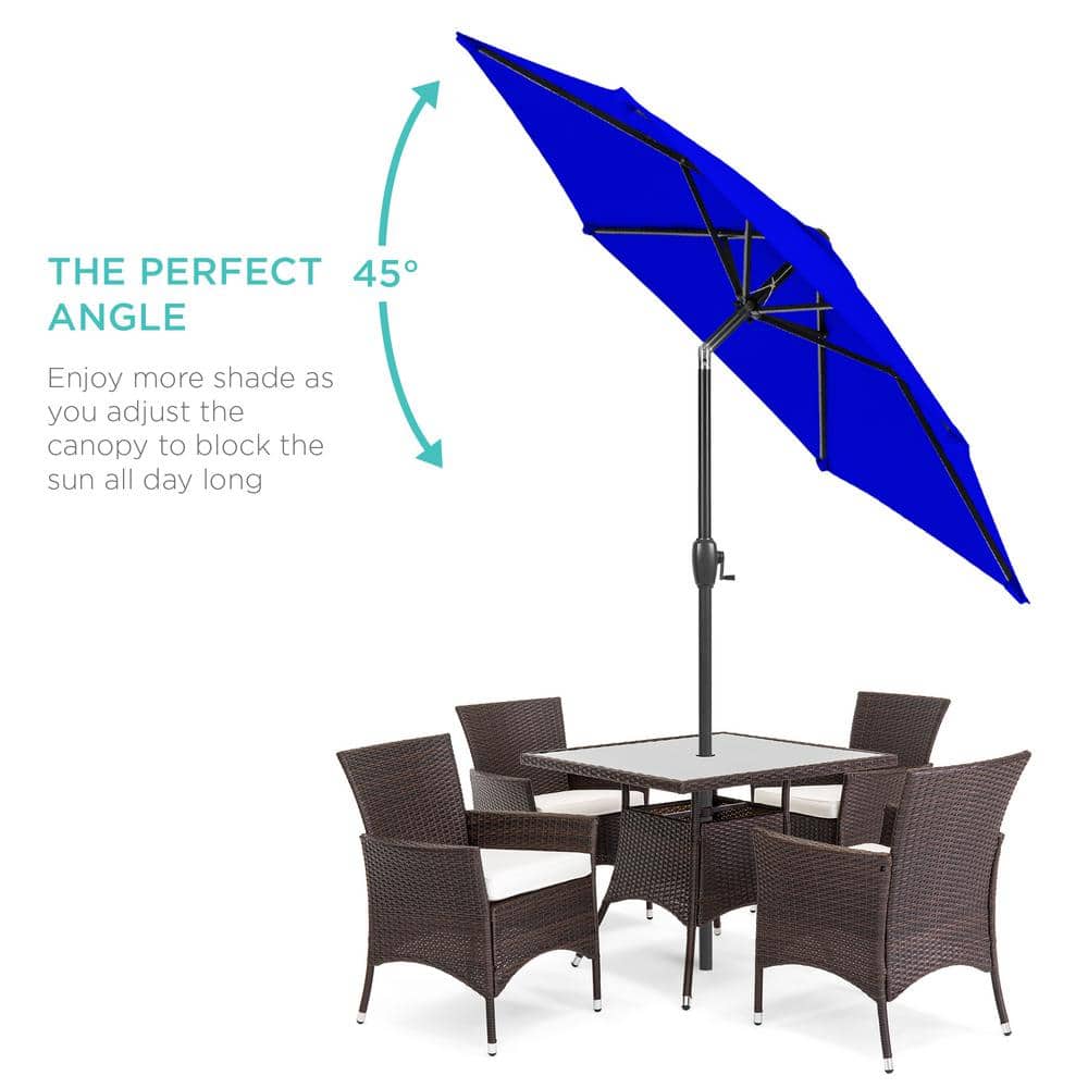 Resort Blue 7.5ft Heavy-Duty Outdoor Patio Umbrella with Steel Pole
