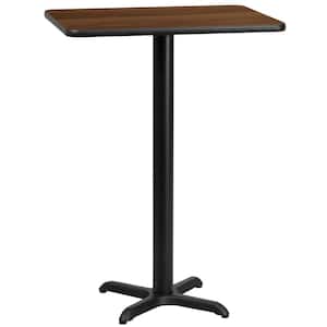 24 in. x 30 in. Rectangular Walnut Laminate Table Top with 22 in. x 22 in. Bar Height Table Base