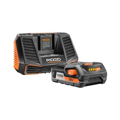 RIDGID 18-Volt Lithium-Ion 2.0 Ah Battery Pack and Charger Kit 18-Volt Lithium-Ion 2.0 Ah Battery Pack and Charger Kit