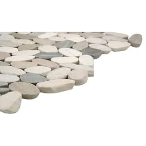 Opus Car Light 12 in. x 12 in. Pebble Honed Pebbles Floor and Wall Tile (10.66 Sq. Ft./Case, 11-Pieces)