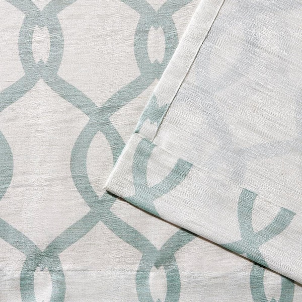 Kochi Seafoam Ogee Light Filtering Grommet Top Curtain, 54 in. W x 96 in. L (Set of 2)