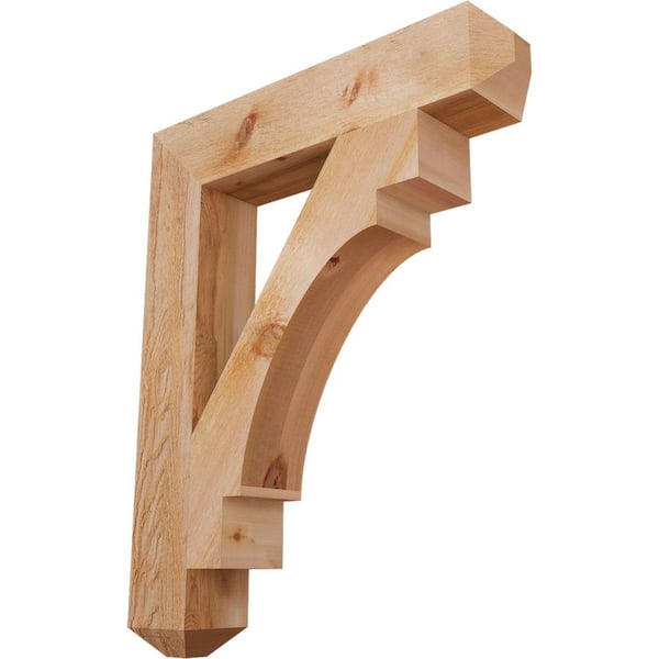 Ekena Millwork 6 in. x 40 in. x 32 in. Western Red Cedar Merced Craftsman Rough Sawn Bracket