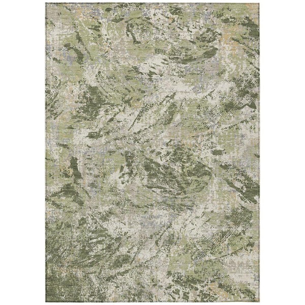 Chantille Machine Washable Indoor/Outdoor Abstract ACN2779 Olive 9 ft. x 12 ft. Area Rug