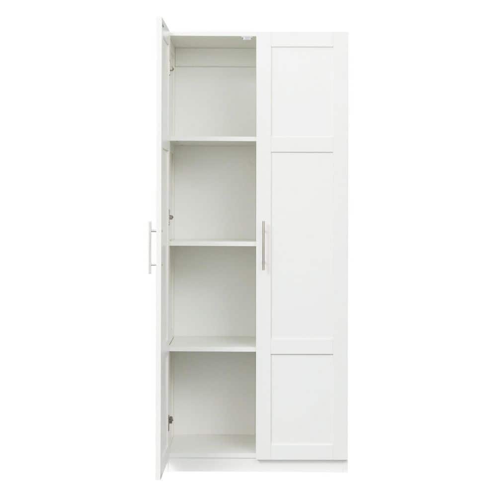 Tall White Wardrobe Armoire - Wooden Storage Cabinet- CharmyDecor