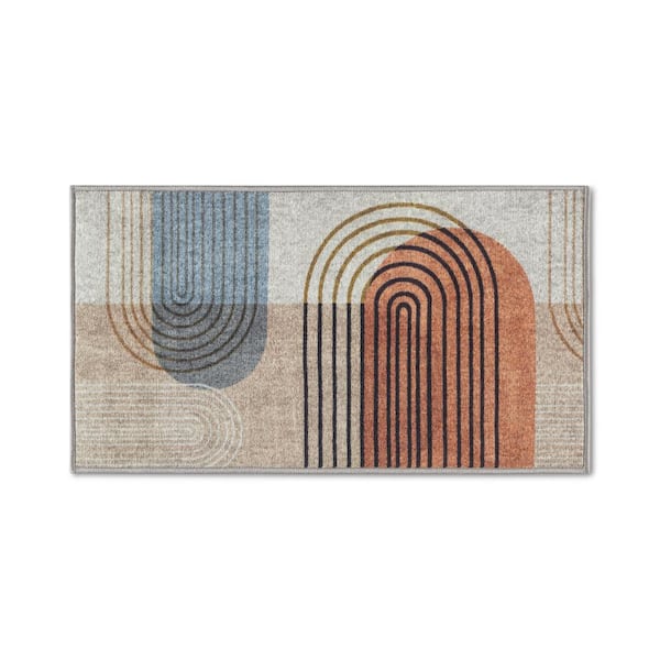 TOWN & COUNTRY LIVING Everyday Avani Retro Arch Beige Rust 2 ft. x 3 ft. Machine Washable Area Rug