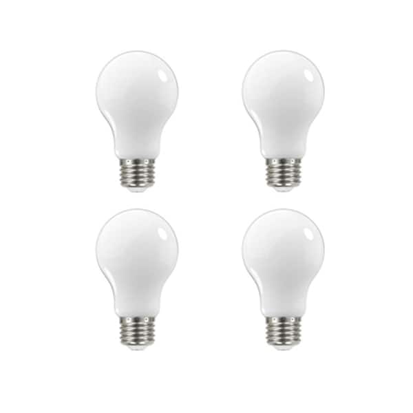 EcoSmart 60-Watt Equivalent A19 Dimmable Frosted Filament LED Light Bulb Soft White (4-Pack)