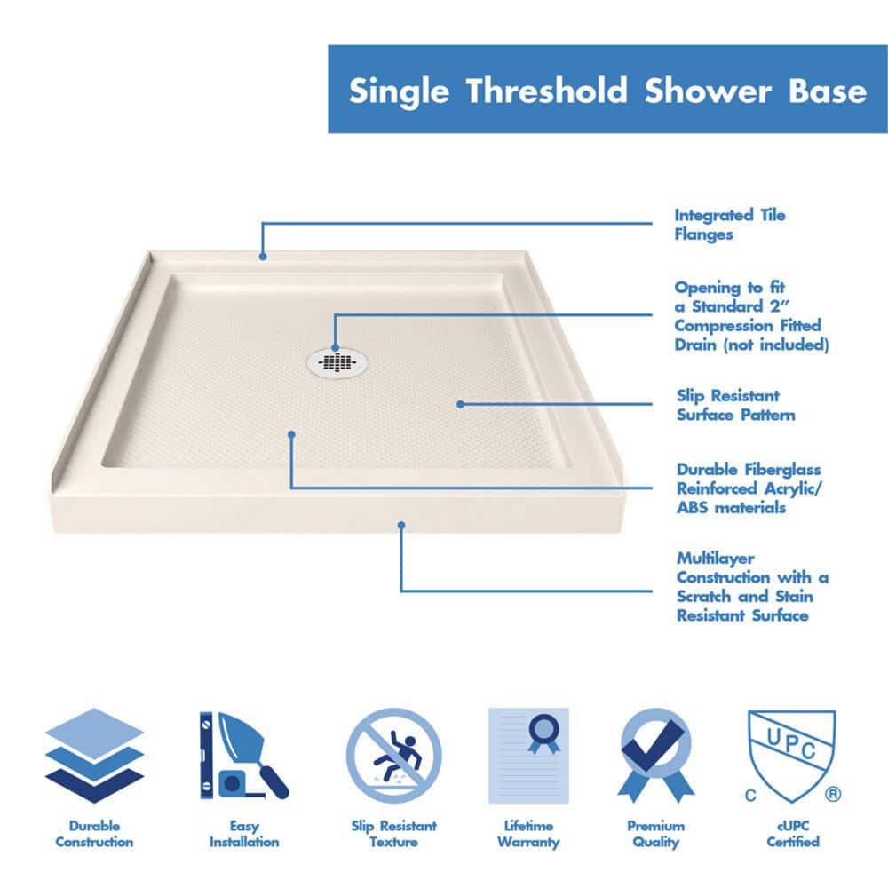 Aqua Fold 32" Chrome Frameless Hinged Shower Kit with Clear Glass