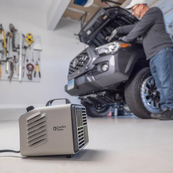 Comfort Zone Utility Garage Heater 1500-Watt Grey Fan-Forced Electric Portable 