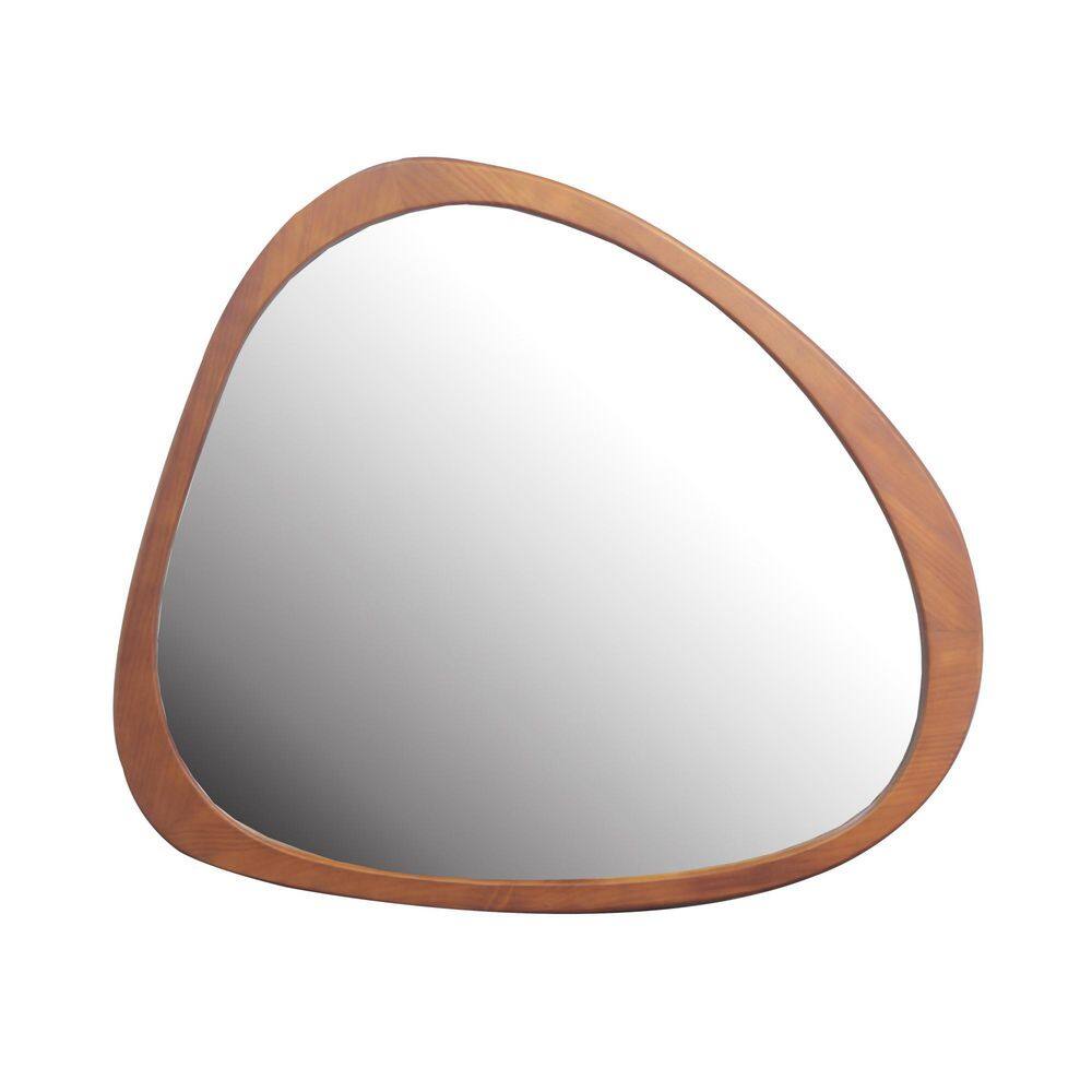 Solid Woodism 45 in. W x 39 in. H Asymmetrical Framed Wall Mount Bathroom Vanity Mirror in Medium-Brown price history on PriceWatchPro