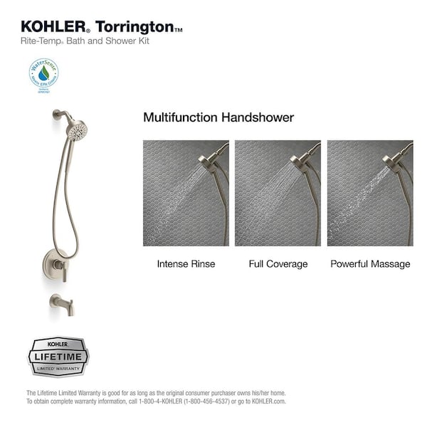 KOHLER Torrington Single Handle 3-Spray Tub and Shower Faucet 1.75